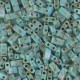 Miyuki half tila 5x2.4mm beads - Picasso opaque seafoam green HTL-4514